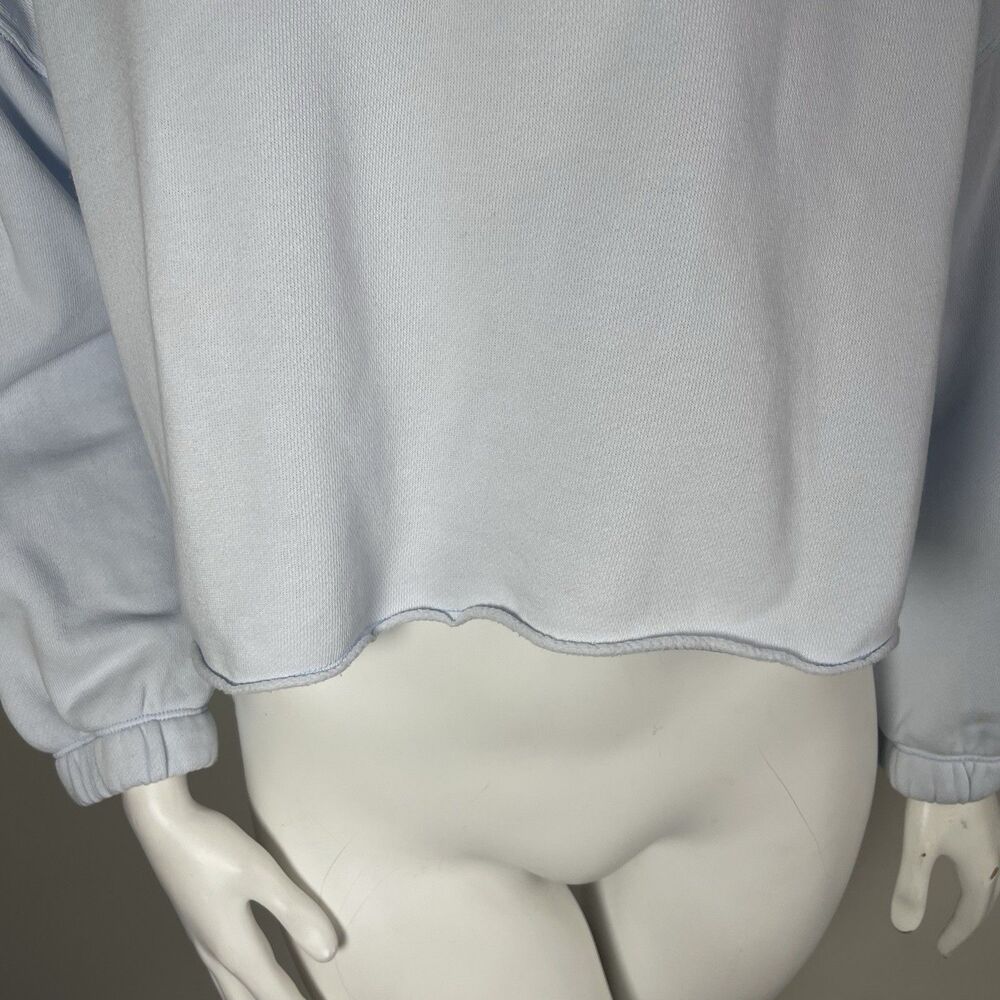 Aerie Oversized Boxy Collared Crop Cropped‎ Sweatshirt S Preppy Comfy Casual - Picture 4 of 12